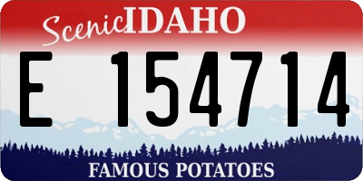 ID license plate E154714