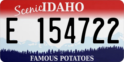 ID license plate E154722