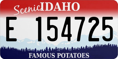 ID license plate E154725