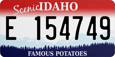 ID license plate E154749