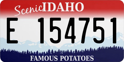 ID license plate E154751