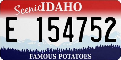 ID license plate E154752