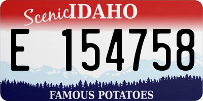 ID license plate E154758