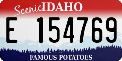 ID license plate E154769