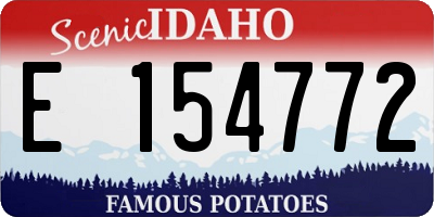 ID license plate E154772