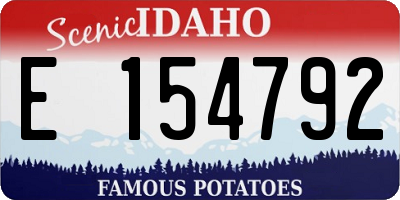 ID license plate E154792