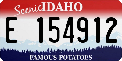 ID license plate E154912