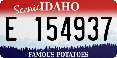 ID license plate E154937