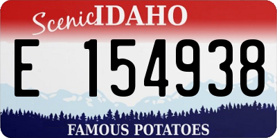 ID license plate E154938