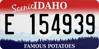 ID license plate E154939