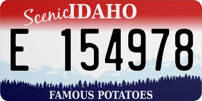 ID license plate E154978