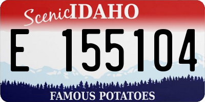 ID license plate E155104