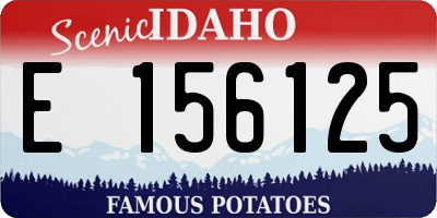 ID license plate E156125