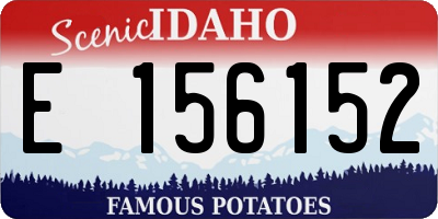 ID license plate E156152