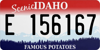 ID license plate E156167