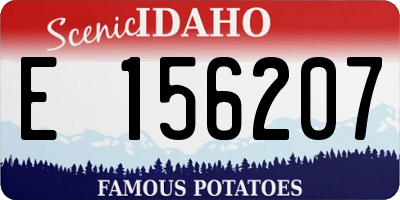 ID license plate E156207