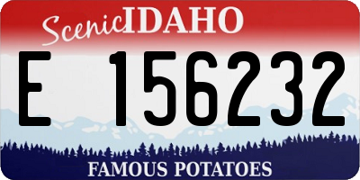 ID license plate E156232