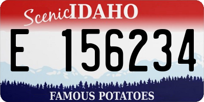 ID license plate E156234