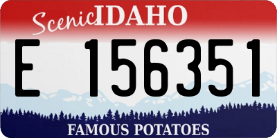 ID license plate E156351