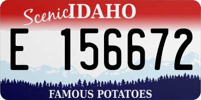 ID license plate E156672