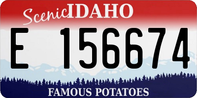 ID license plate E156674
