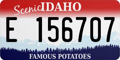ID license plate E156707