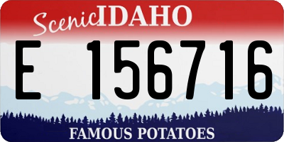 ID license plate E156716