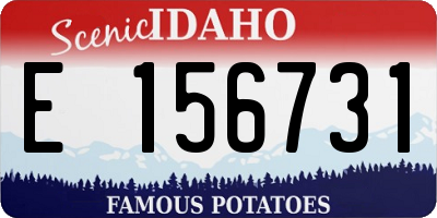 ID license plate E156731