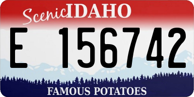 ID license plate E156742