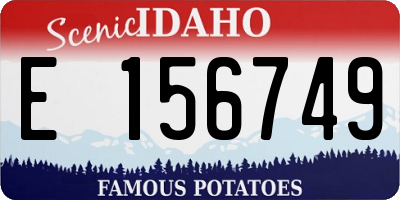 ID license plate E156749