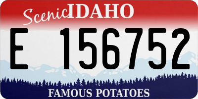 ID license plate E156752
