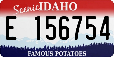ID license plate E156754