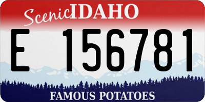 ID license plate E156781