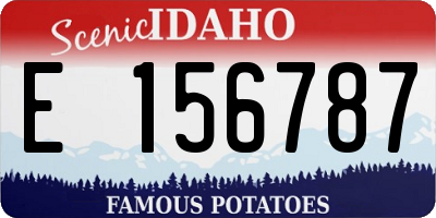 ID license plate E156787