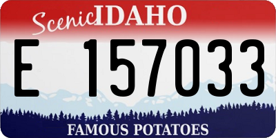 ID license plate E157033