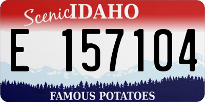 ID license plate E157104
