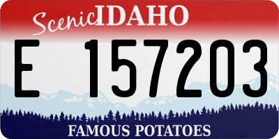 ID license plate E157203
