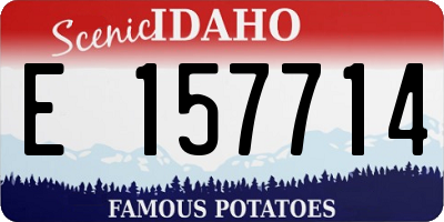ID license plate E157714