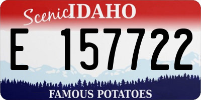 ID license plate E157722