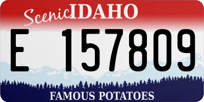 ID license plate E157809