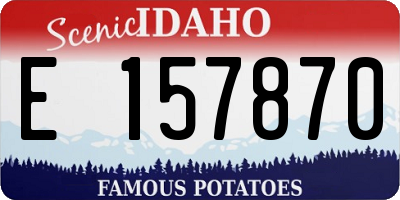 ID license plate E157870