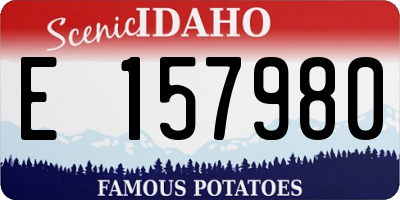 ID license plate E157980