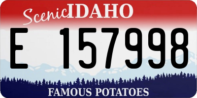 ID license plate E157998