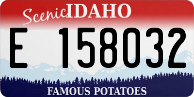 ID license plate E158032