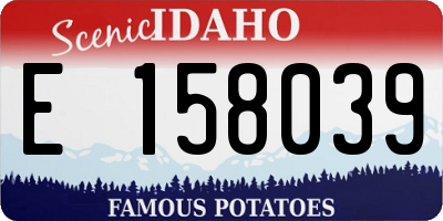 ID license plate E158039