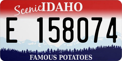 ID license plate E158074