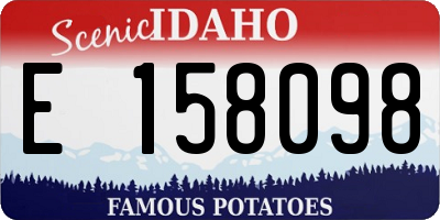 ID license plate E158098