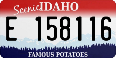 ID license plate E158116
