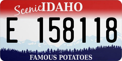 ID license plate E158118
