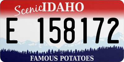 ID license plate E158172